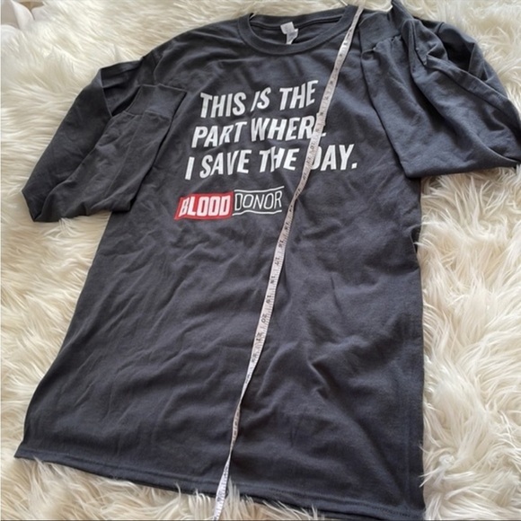 long sleeve grey “ this is the part where I save the day” blood donation t shirt - Picture 10 of 16